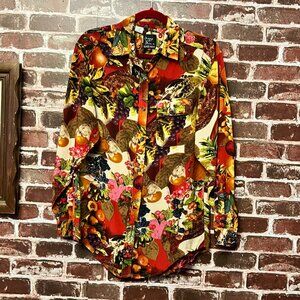 Vintage 100% Silk Fruit Print Shirt - Blondie and Me